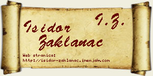 Isidor Zaklanac vizit kartica